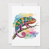 Watercolor Colorful Chameleon Birthday Party Kaart (Achterkant)