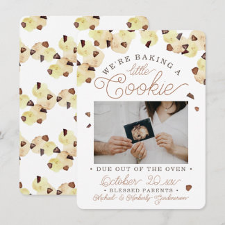 Watercolor Cookie Pregnancy Photo Announcement Aankondiging
