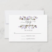 Watercolor Cotton Lavender Country Wedding RSVP Ca (Devant)