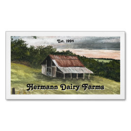 Watercolor Country Barn Scene Magnetisch Visitekaartje