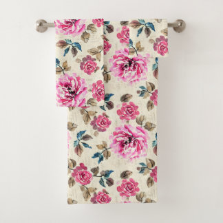 Watercolor Country Flowers - French Country Decor Bad Handdoek