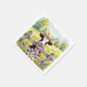 Watercolor Cow Wearing a Summer Hat Servet (Hoek)