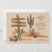 Watercolor Cowboy Wild West Birthday Invitation (Devant)