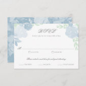 Watercolor Crest Botanical Floral Wedding RSVP (Devant / Derrière)