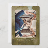 Watercolor Crocus Martini Olive Kerstkaart Kaart (Voorkant)