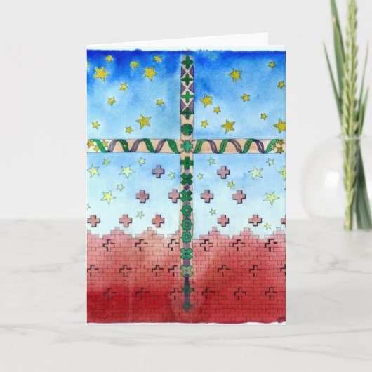 Watercolor Cross Greeting Card Kaart (Voorkant)