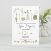 Watercolor Cuisine Chef Invitation de fête d'anniv (Debout devant)