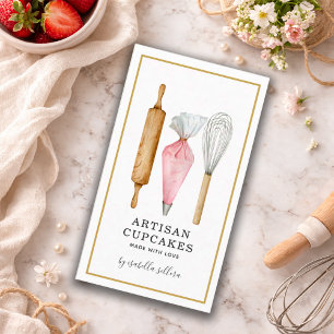 Watercolor Cupcake Bakkerij Visitekaartje