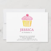 Watercolor Cupcake Invitation d'anniversaire (Devant)