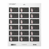 Watercolor Cupcake Macaron Goud Folie Confetti Etiket (Full Sheet)