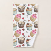 Watercolor cupcakes (Serviette à main)