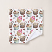 Watercolor cupcakes (Gant de toilette)
