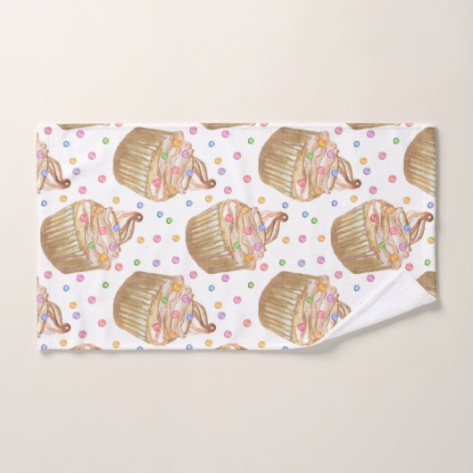 Watercolor cupcakes (Serviette à main)