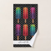 Watercolor Cute Popsicle Glaces Creams (Serviette à main)