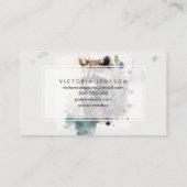 Watercolor Cute Raccoon Spring Flowers Visitekaartje (Achterkant)