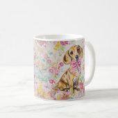 Watercolor Dachshund Coffee Mug Pink Florals (Devant droit)