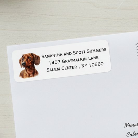 Watercolor Dachshund Dog Etiket