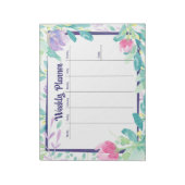 Watercolor Dainty Floral Weekly Planner Notitieblok (Gedraaid)