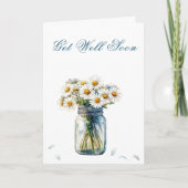 Watercolor Daisers Get Well Bientôt Carte avec Poe (Devant)