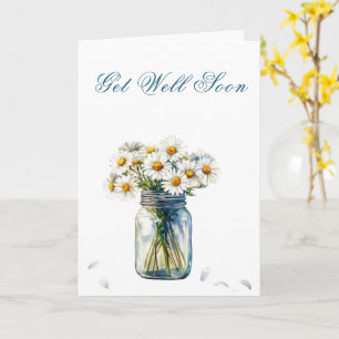 Watercolor Daisers Get Well Bientôt Carte avec Poe