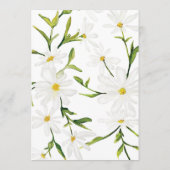 Watercolor Daisy Floral Wedal Reception Menu (Dos)