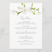 Watercolor Daisy Floral Wedal Reception Menu (Devant)