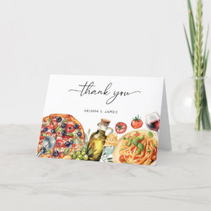 Watercolor Dat's Amore Italiaans Eten Bedankkaart