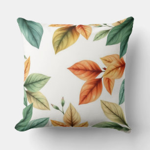 Watercolor decoratieve elegante bladerenpatroon kussen