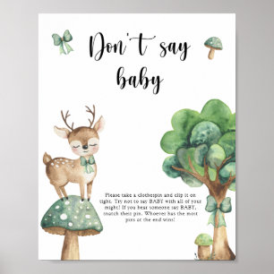 Watercolor Deer - Ne pas dire Poster bébé