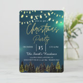 Watercolor Dennenbomen Winter,Lampen Kaart (Staand voorkant)