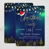 Watercolor dennenbomen winter,Lampen Kaart (Voorkant / Achterkant)