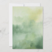 Watercolor Dennenboom Bos Bruiloft Collectie Kaart (Achterkant)