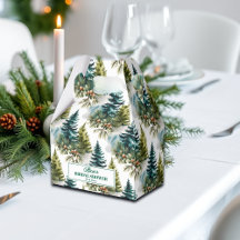 Watercolor Dennenpatroon Winter Bruiloft