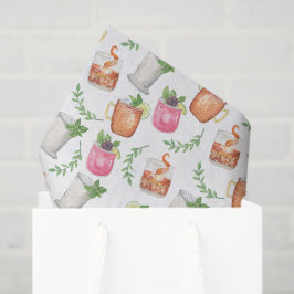 Watercolor Derby Day Mint Julep Drinks Tissuepapier