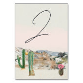 Watercolor Desert Cactus Boho Wedding Kaart (Achterkant)