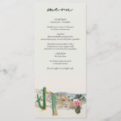 Watercolor Desert Cactus Boho Wedding Menu (Voorkant)