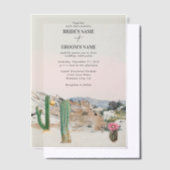 Watercolor Desert Cactus Boho Wedding Vellum Uitnodigingen (Offset)