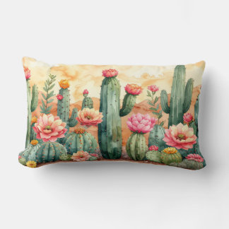 Watercolor Desert Cactus Garden Pillow Kussen