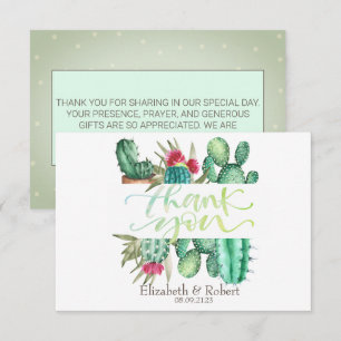 Watercolor Desert Cactus Pois Carte de remerciemen