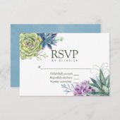 Watercolor Desert Cactus Succulents Mariage RSVP (Devant / Derrière)