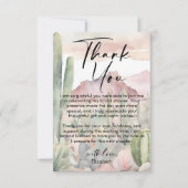 Watercolor Desert Nature Cactus Carte de remerciem (Devant)