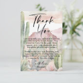 Watercolor Desert Nature Cactus Carte de remerciem (Debout devant)