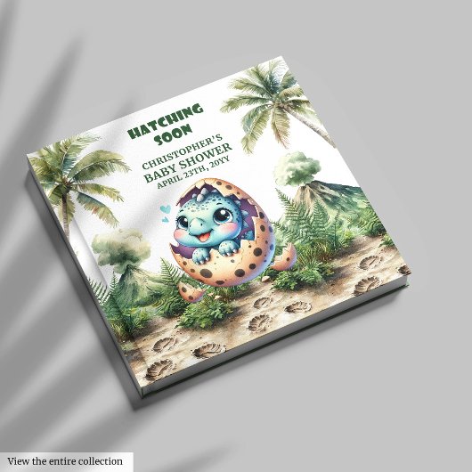 Watercolor Dino Hatching Bientôt Connexion Livre