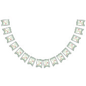 Watercolor Dinosaur 3 Three rex birthday Vlaggetjes (Alle)