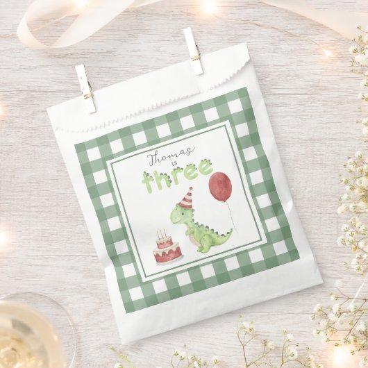 Watercolor Dinosaur 3rd birthday Bedankzakje (Geknipt)