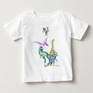 Watercolor Dinosaurus Ravotten en Brullen