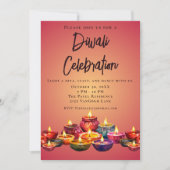 Watercolor Diya Diwali Célébration Invitation (Devant)
