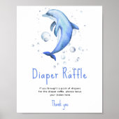 Watercolor dolfijn - Luierloterij spel Poster (Voorkant)