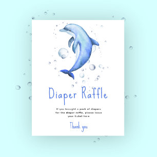 Watercolor dolfijn - Luierloterij spel Poster