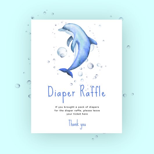 Watercolor dolfijn - Luierloterij spel Poster